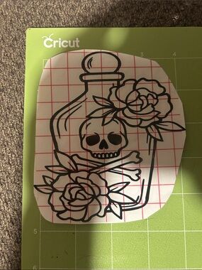 Cricut Black Skull & Roses Vinyl Decal